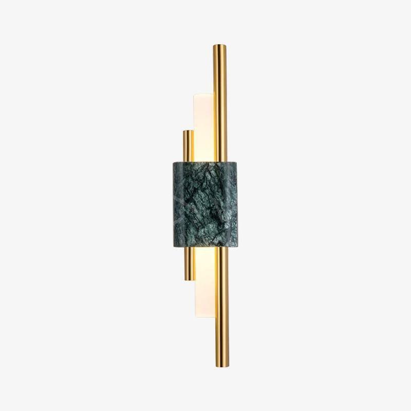Asymmetric Brass Marble LED Wall Light