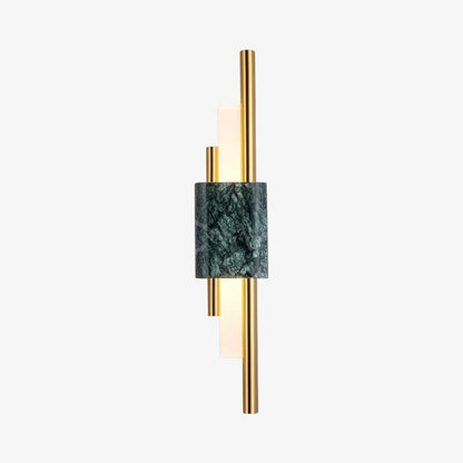 Asymmetric Brass Marble LED Wall Light