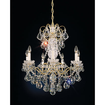 French Baroque Crystal Column Chandelier