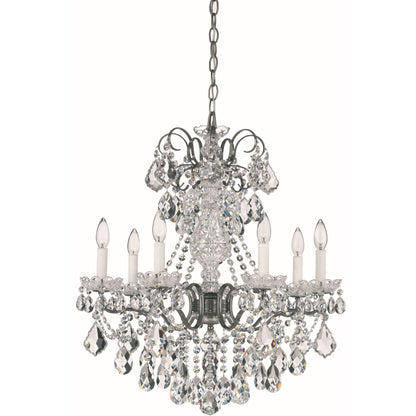 French Baroque Crystal Column Chandelier