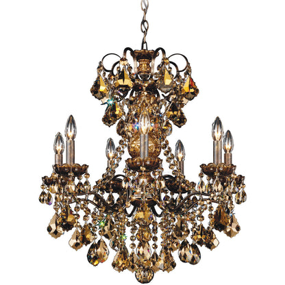 French Baroque Crystal Column Chandelier