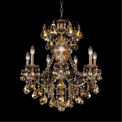 French Baroque Crystal Column Chandelier