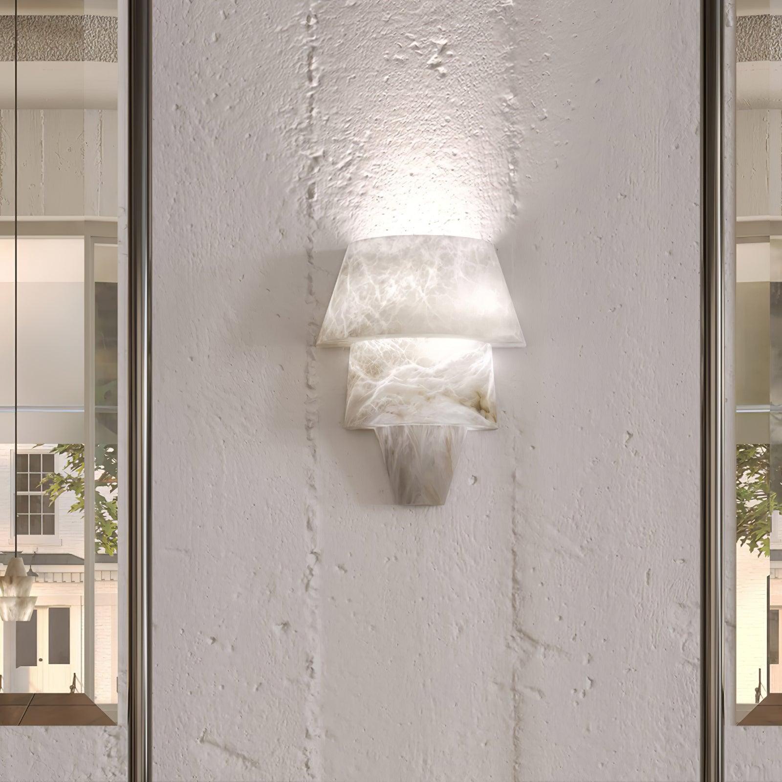 Geometric Marble Cone LED Wall Light / Model A Set of 2 / White / Cool Light