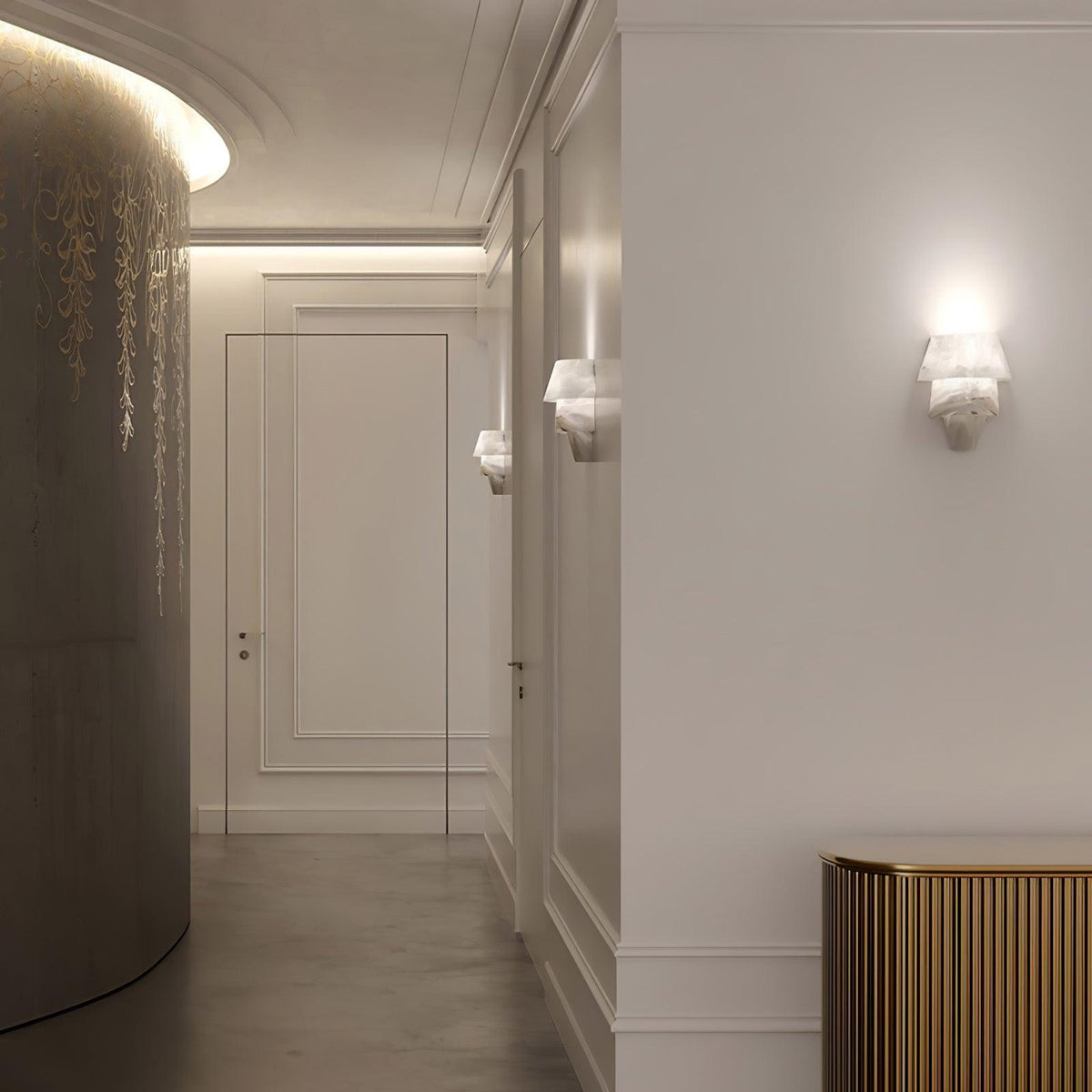 Geometric Marble Cone LED Wall Light