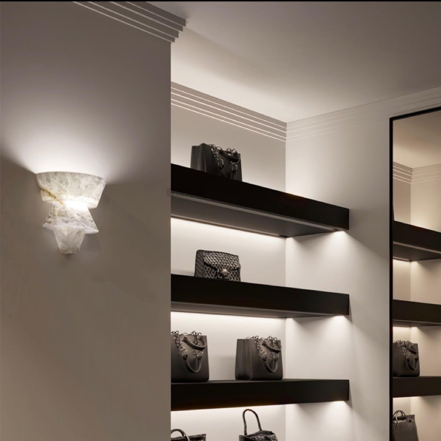 Geometric Marble Cone LED Wall Light / Model C Set of 2 / White / Warm Light