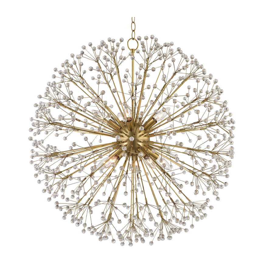 Hudson Valley Lighting Dunkirk 10 Light 30 inch Chandelier Ceiling Light / Aged Brass