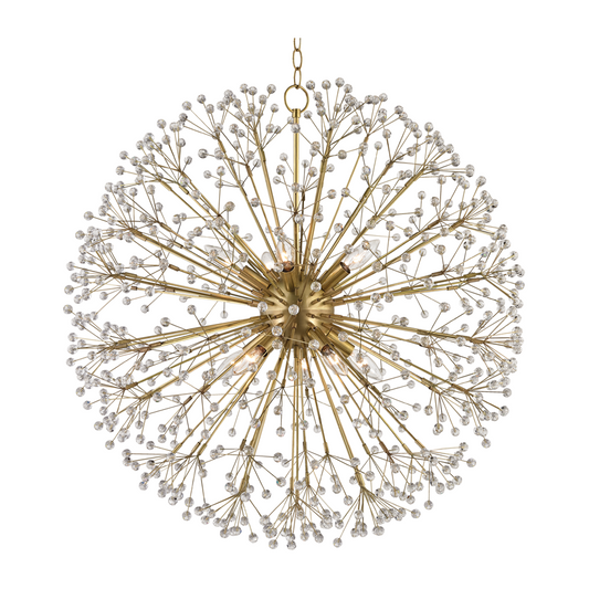 Hudson Valley Lighting Dunkirk 10 Light 30 inch Chandelier Ceiling Light / Aged Brass
