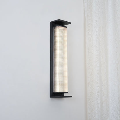 IP65 Rectangular LED Outdoor Wall Light / L 6.3″ X W 4.7″ X H 27.6″ Set Of 2 / Black / Warm Light