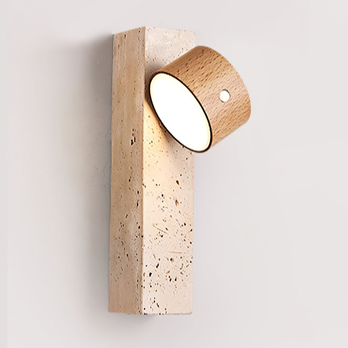 Rechargeable Wood Travertine LED Wall Light