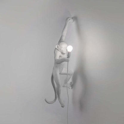 Sculptural Monkey Figure Plug-In Wall Light