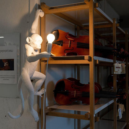 Sculptural Monkey Figure Plug-In Wall Light