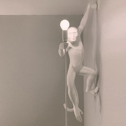 Sculptural Monkey Figure Plug-In Wall Light