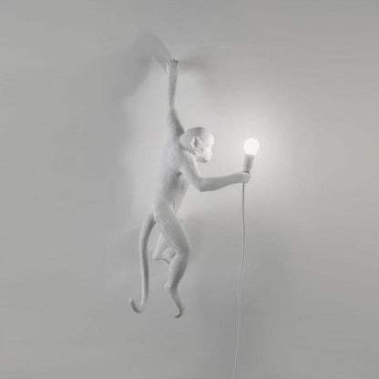 Sculptural Monkey Figure Plug-In Wall Light