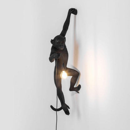 Sculptural Monkey Figure Plug-In Wall Light