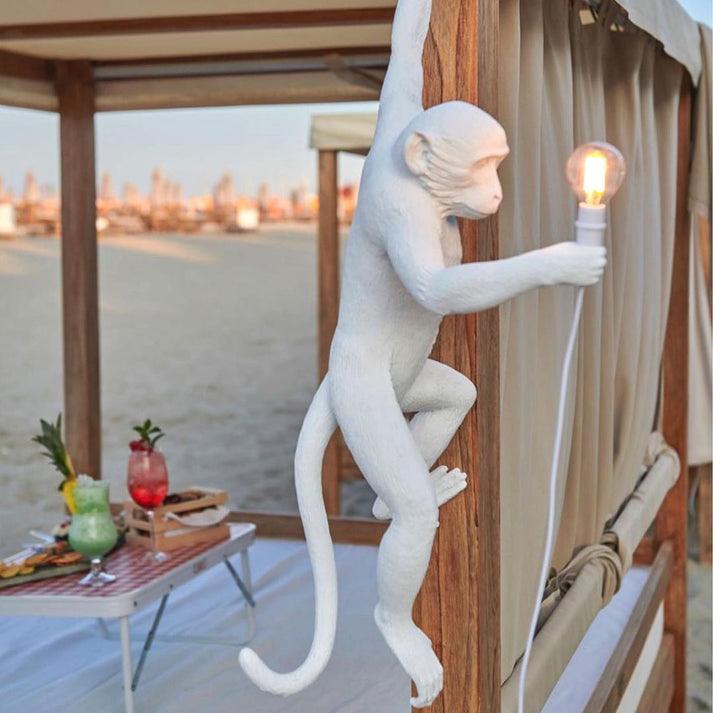 Sculptural Monkey Figure Plug-In Wall Light