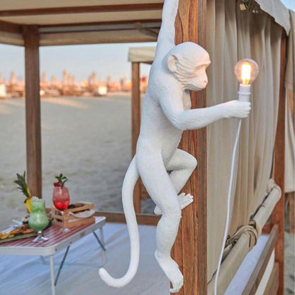 Sculptural Monkey Figure Plug-In Wall Light