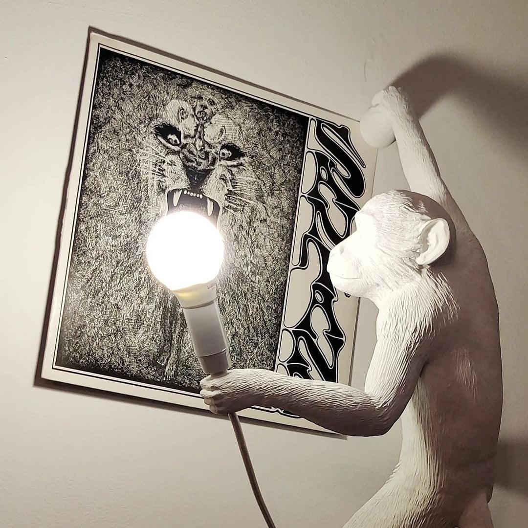 Sculptural Monkey Figure Plug-In Wall Light