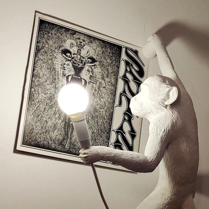 Sculptural Monkey Figure Plug-In Wall Light