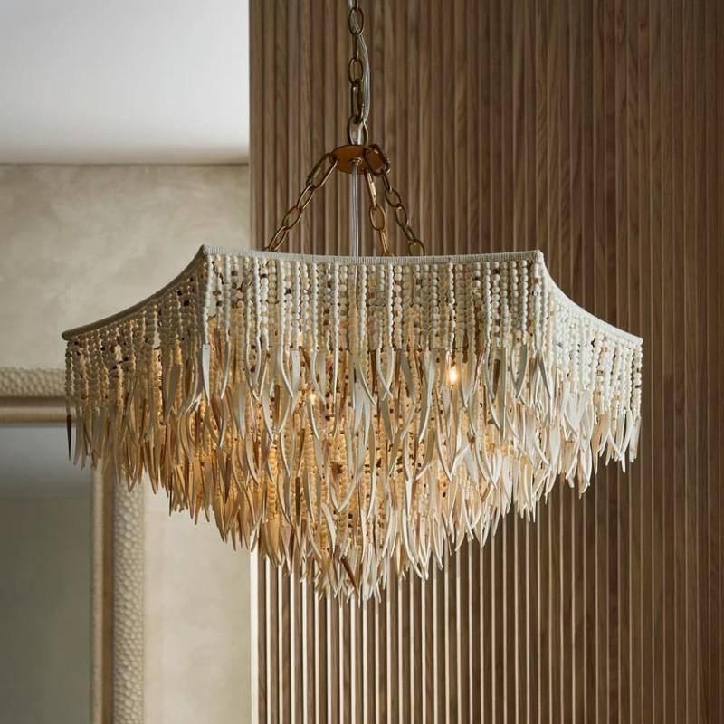Shell and Bead Scalloped Chandelier