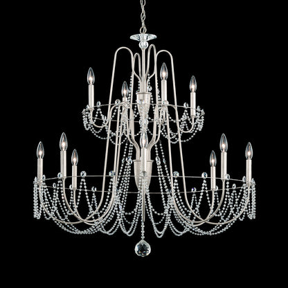 White Crystal Chain Contemporary Chandelier