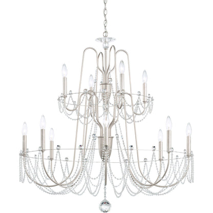 White Crystal Chain Contemporary Chandelier